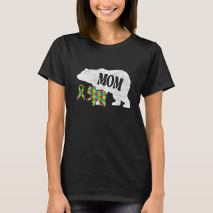Camiseta Tio da Consciência do Autismo Urso Mãe Homens