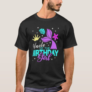 Camiseta Tio Da Família Aniversário Da Sereia