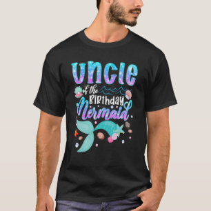 Camiseta Tio Da Família Da Sereia De Aniversário