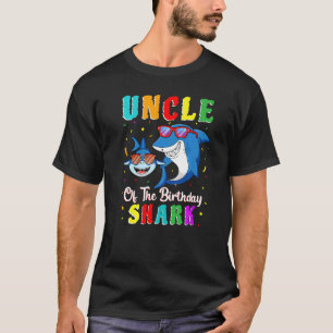 Camiseta Tio Da Família De Aniversário Do Tubarão Que Corre