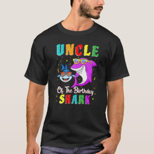 Camiseta Tio Da Família De Aniversário Do Tubarão Que Corre