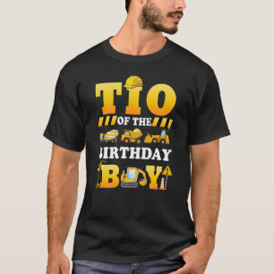 Camiseta Tio Da Família De Construção De Garoto De Aniversá