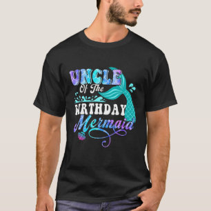 Camiseta Tio Da Família De Sereias De Aniversário Que Corre