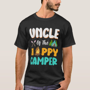 Camiseta Tio Da Família Feliz Acampador Aniversário de Acam