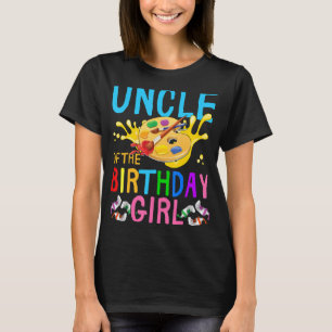 Camiseta Tio Da Festa De Pintura Da Rapariga De Aniversário