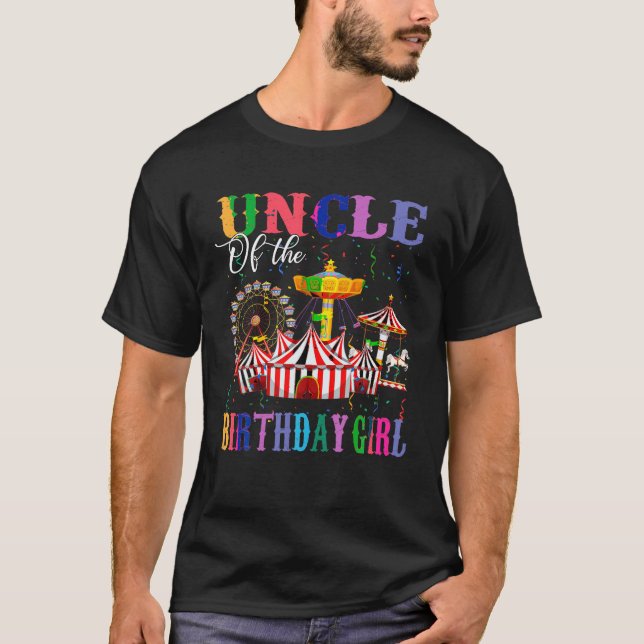 Camiseta Tio da garota de aniversário Festa de Circo Prince (Frente)
