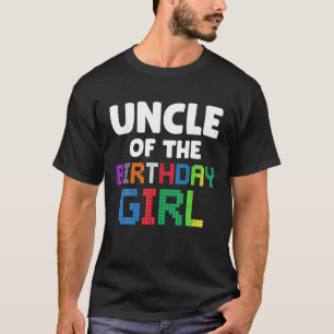 Camiseta Tio da Menina de Aniversário Construtora de Mestre