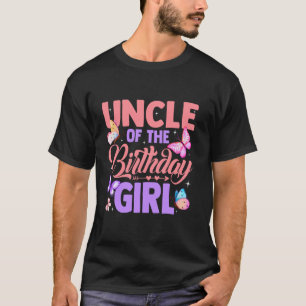 Camiseta Tio Da Menina Do Aniversário Festa Da Borboleta Co