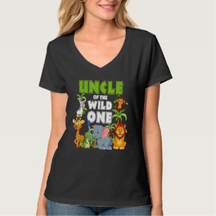 Camiseta Tio da Selva Safari de Aniversário do Jardim Zooló
