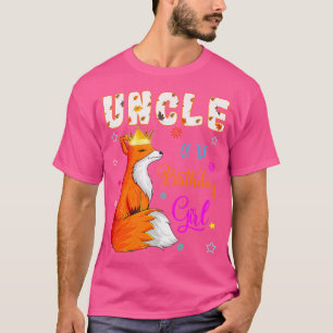 Camiseta Tio Das Raparigas Da Raposa De Aniversário No Dia