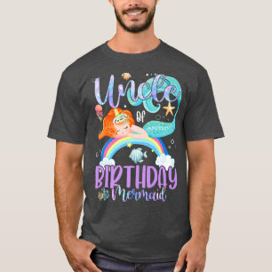 Camiseta Tio Das Raparigas De Aniversário Sereia Família Ma