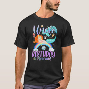 Camiseta Tio Das Raparigas De Aniversário Sereia Família Ma