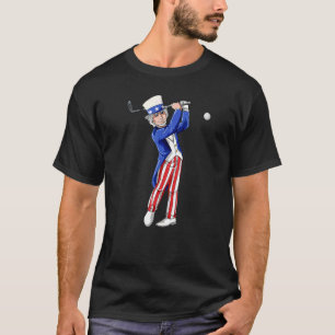 Camiseta Tio De Golfe Sam Golfers Bandeira Americana 4º De