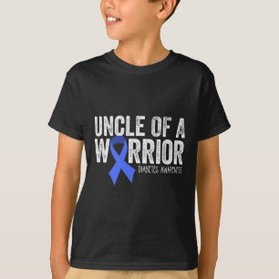 Camiseta Tio de um Guerreiro Criança T1d Diabético Fita Azu