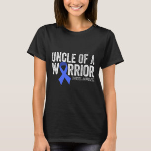 Camiseta Tio de um Guerreiro T1D Criança Diabética Azul Fit