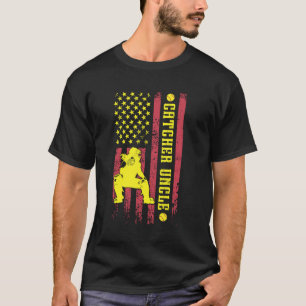 Camiseta Tio de um receptor de softball bandeira dos EUA
