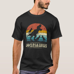 Camiseta Tio Dinossaur Unclesauro 3 Dois Filhos Engraçado 