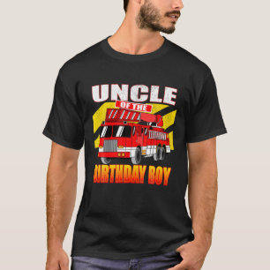 Camiseta Tio Do Aniversário - Aniversário Do Caminhão-Fogo