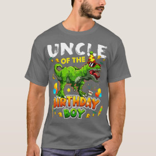 Camiseta Tio Do Aniversário Garoto Dinossauro Tio Family Bi