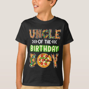 Camiseta Tio do menino aniversariante amante de pizza festa