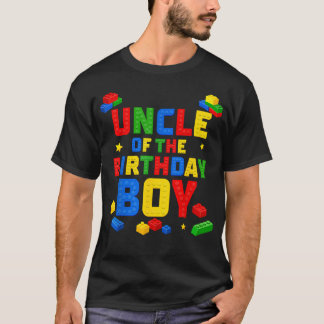 Camiseta Tio Do Menino Do Aniversário Edifício Familiar