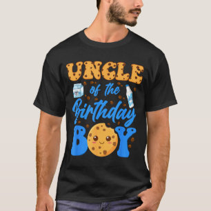 Camiseta Tio Do Menino Do Aniversário Leite E Biscoitos 1º