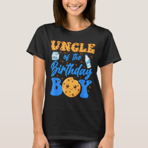 Camiseta Tio Do Menino Do Aniversário Leite E Biscoitos 1º
