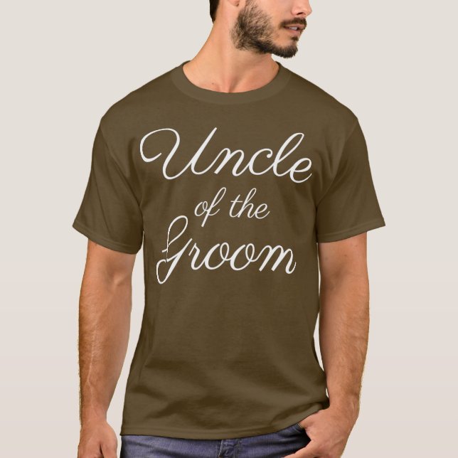 Camiseta Tio do Noivo Homem Fonte de Script Branco (Frente)