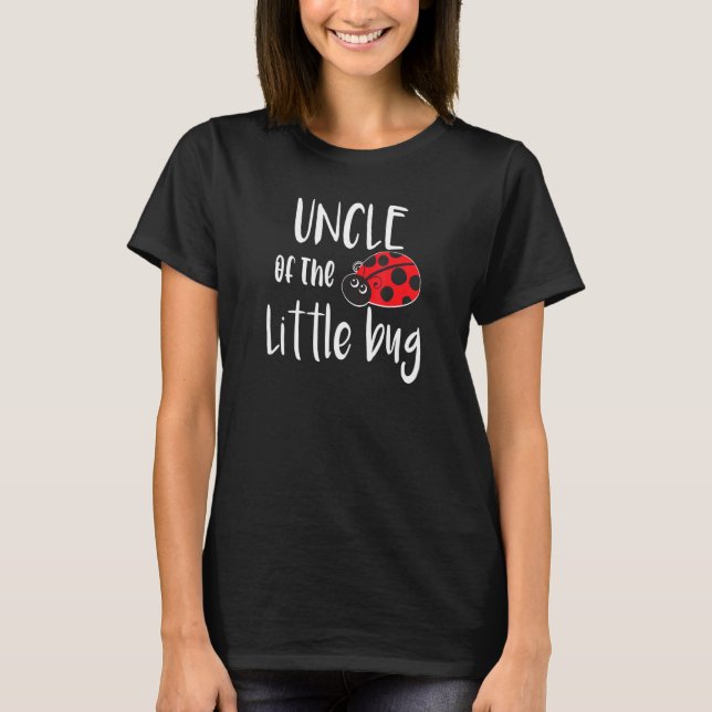 Camiseta Tio Do Pequeno Inseto Chá de fraldas Ladybug (Frente)