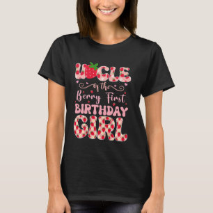 Camiseta Tio do Primeiro Aniversário da Menina Morango