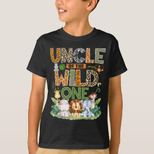 Camiseta Tio do Safari Jungle Wild One Aniversário de 1 ano