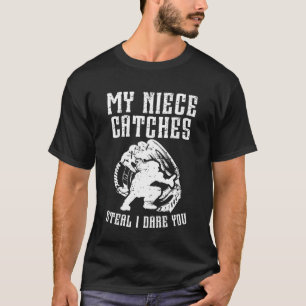 Camiseta Tio Engraçado de Apanhador de Softbol que é Apanha