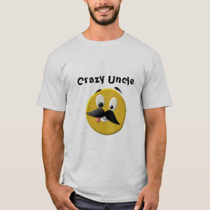 Camiseta Tio Feliz Louco Rosto com bigode