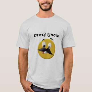 Camiseta Tio Feliz Louco Rosto com bigode