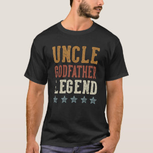 Camiseta Tio Goddad Legend Clássico Retro Distressou Le