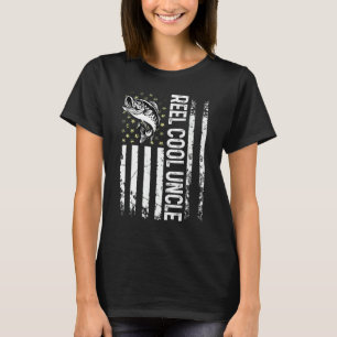 Camiseta Tio Legal de Pesca Bandeira EUA Carretel Para Papa