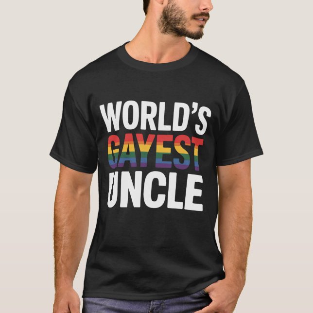Camiseta Tio LGBTQ - Orgulho gay Ally Rainbow, o melhor do  (Frente)