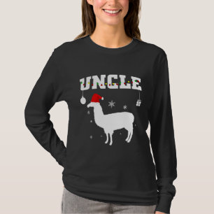 Camiseta Tio Lhama Chapéu de Papai Noel Natal Família Combi