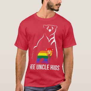 Camiseta Tio Livre Abraços Orgulho gay LGBT Homens Arco-Íri