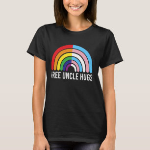 Camiseta Tio Livre Hugs Rainbow Transgender Flag LGBTQ Gay