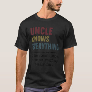 Camiseta Tio Mens sabe tudo sobre a família de vintage