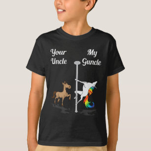 Camiseta Tio Meu Tio Você Me Dançando Unicorn Rainbo