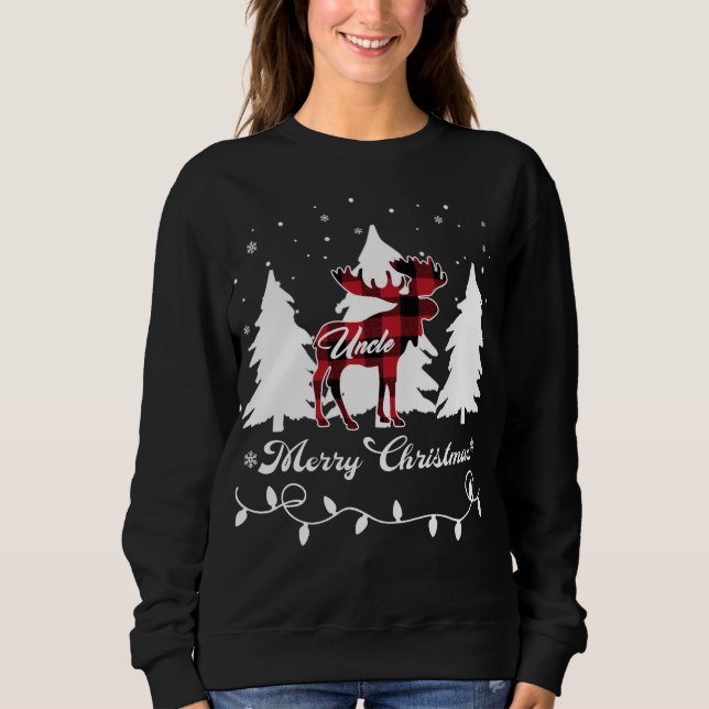 Camiseta Tio Moose Buffalo Xadrez Vermelho Natal Correspond (Frente)