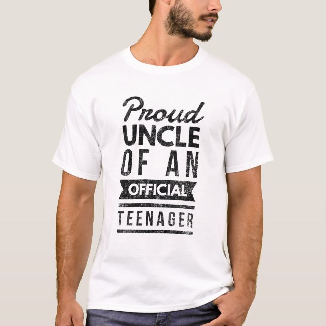 Camiseta tio orgulhoso de um adolescente oficial (Frente)