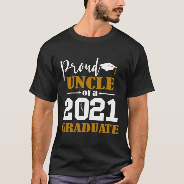 Camiseta Tio orgulhoso de um Formando branco 2021 (Frente)