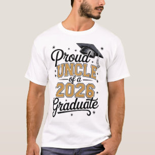 Camiseta Tio Orgulhoso De Um Graduado Em 2026 Dourado Gradu