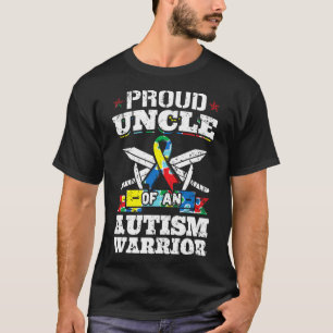 Camiseta Tio Orgulhoso De Um Guerreiro Autismo Awarenes Aut