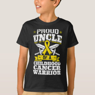Camiseta Tio Orgulhoso De Um Guerreiro Cancer Da Infância A