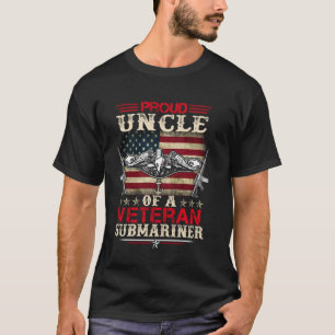 Camiseta Tio Orgulhoso De Um Veterano Submarino Bandeira Do