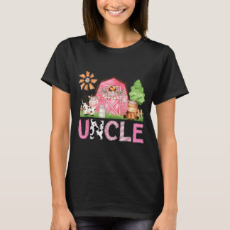 Camiseta Tio Rosa Animal de Fazenda Aniversário Crianças Co